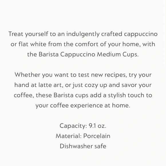 NIB Nespresso BARISTA Porcelain Cappuccino Cup Medium - Picture 6 of 6